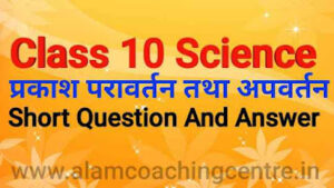 प्रकाश-परावर्तन एवं अपवर्तन Class 10 NCERT